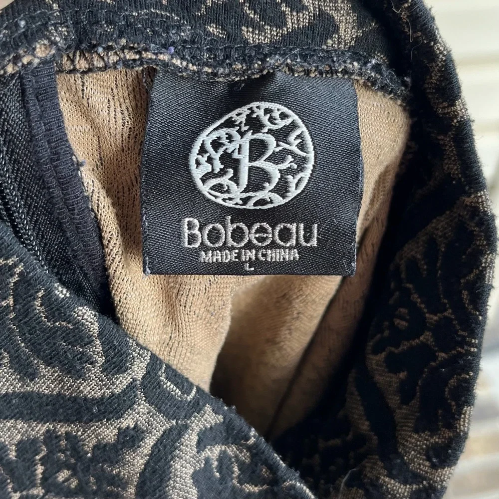 •Bobeau• Brocade Pattern Mock Neck Top - Size Large - Picture 2 of 9